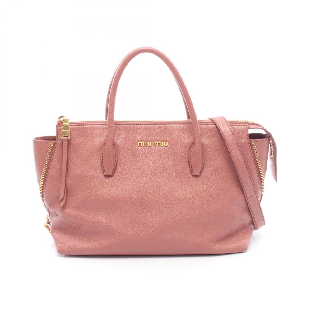 Miu Miu MADRAS Handbag Leather Pink